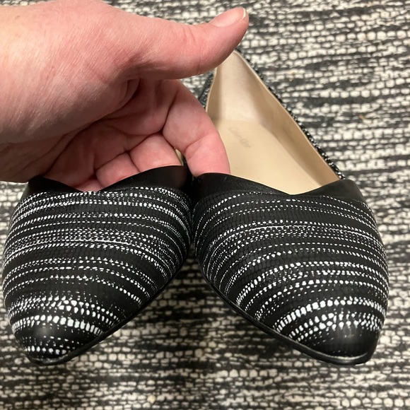 Calvin Klein Black and White Pointed Toe Flats - Picture 4 of 10
